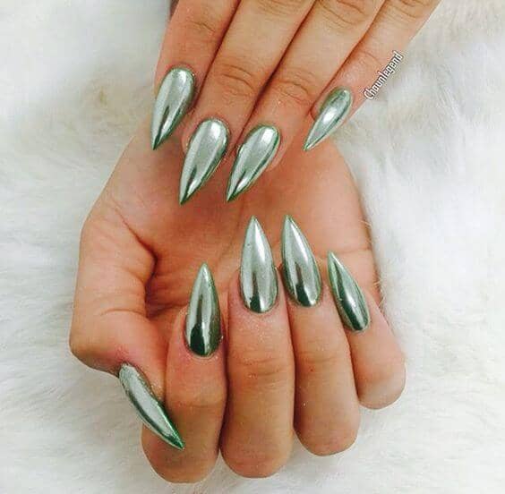 Extraspected Green Chrom Nails