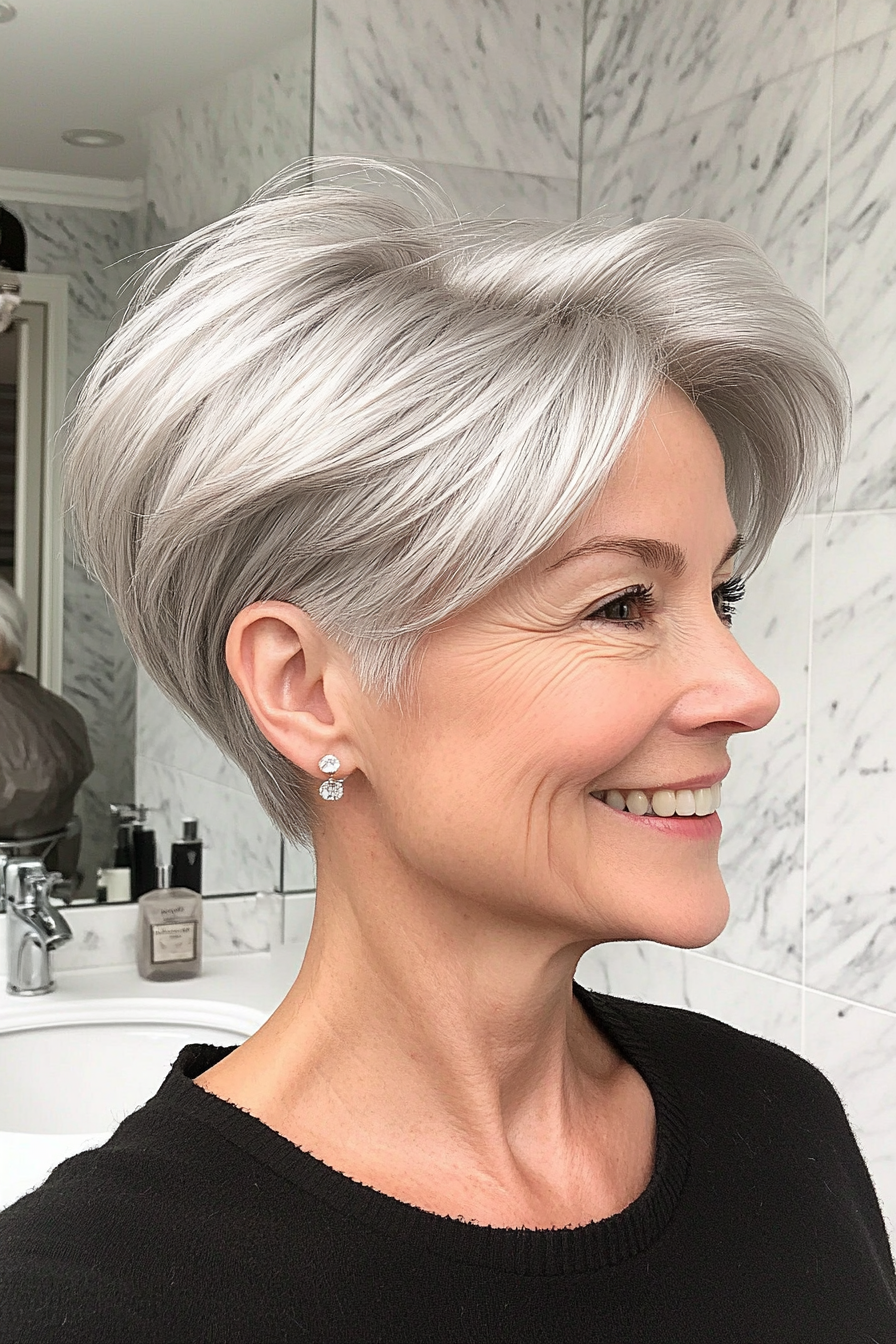 1. Federed Silver Pixie (kurze Haarschnitte für Frauen über 60 mit feinem dünnem Haar) - kurze Haarschnitte für Frauen über 60 mit feinem dünnem Haar