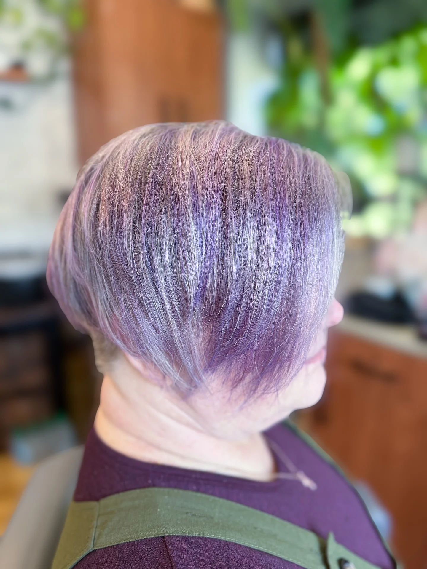 1. Weicher gestapelter Pixie-Bob mit Lavendel-Silber-Mischung (Pixie-Bob-Haarschnitte)