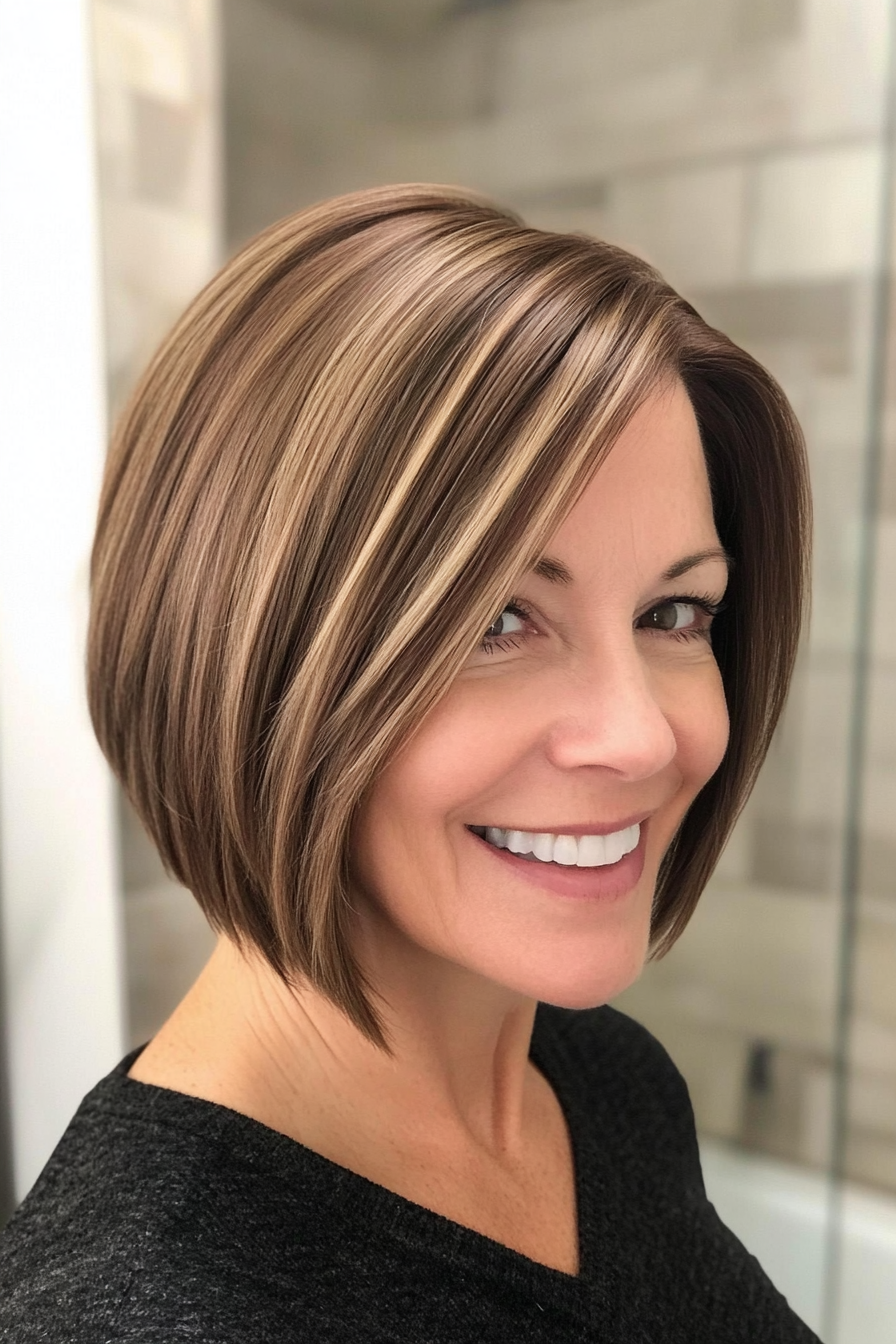 10. Abgled Bob in weicher Mokka Brown (schicke kurze Frisuren für Frauen über 40) - schicke kurze Frisuren für Frauen über 40