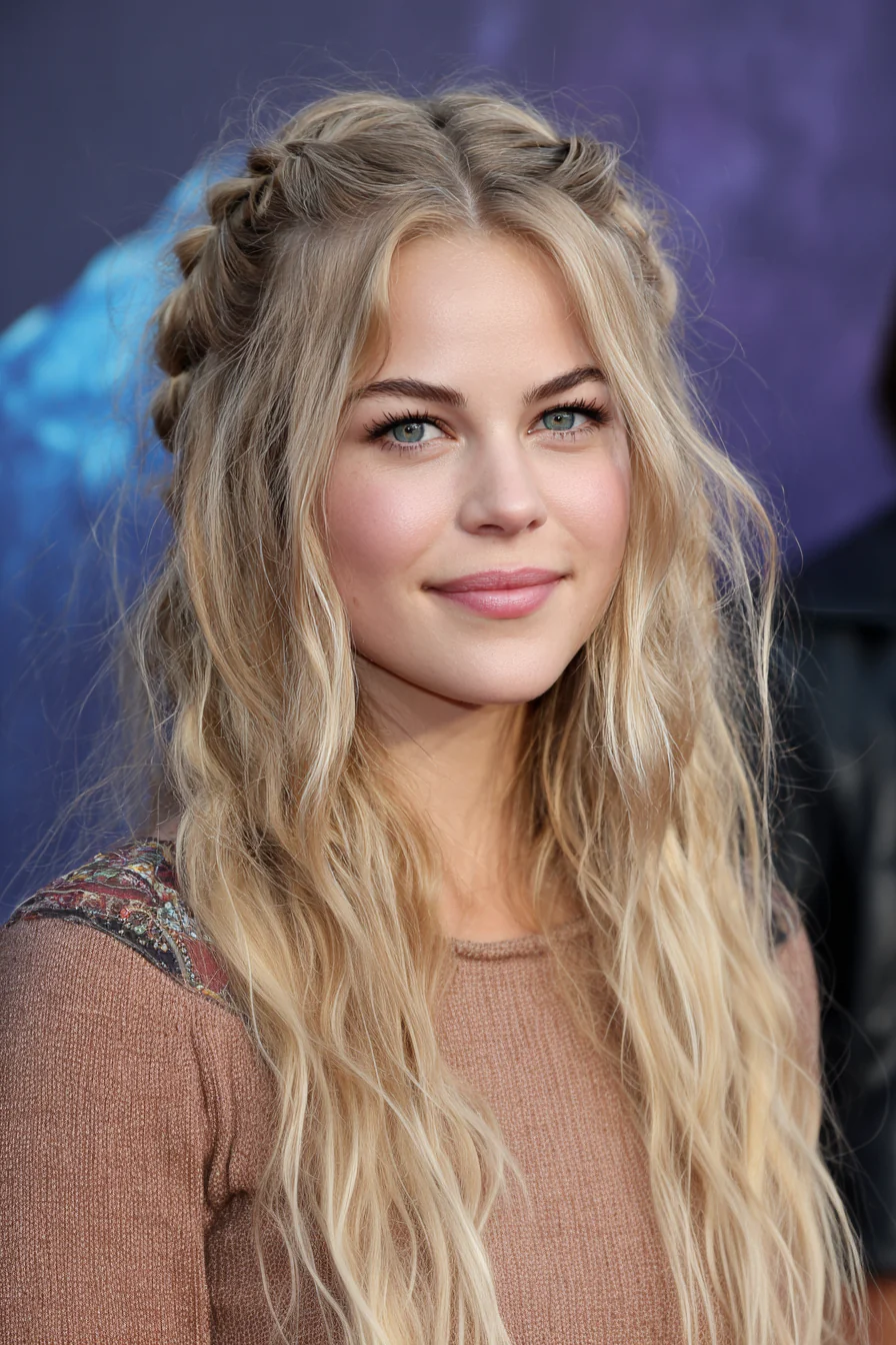 10. Dirty Blonde Half-Up Braid (Boho-Frisuren) – Boho-Frisuren