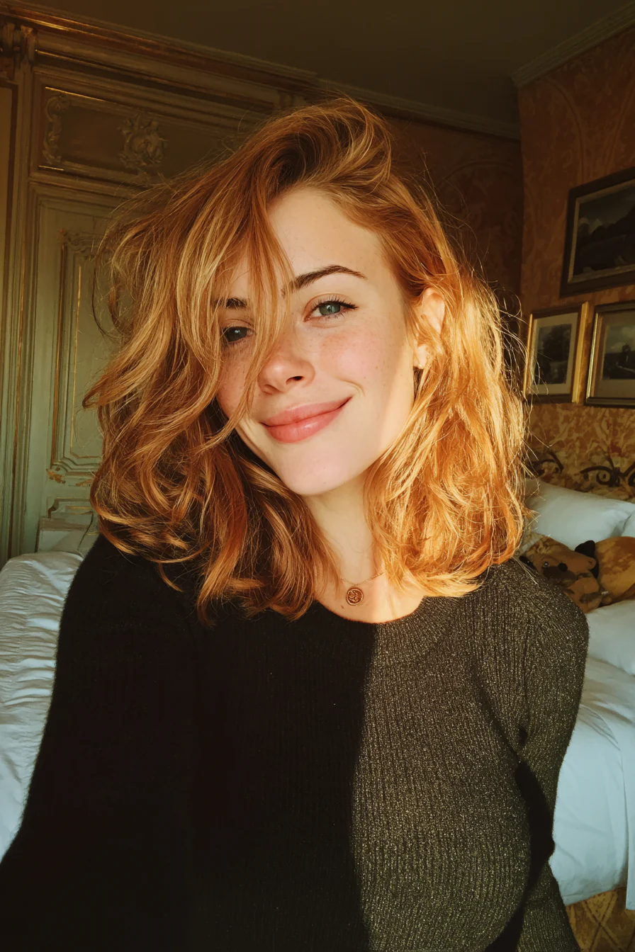 10. Umgedrehte Schichten in weichem Karamell (mittellange geschichtete Haarschnitte) – Mittellange geschichtete Haarschnitte