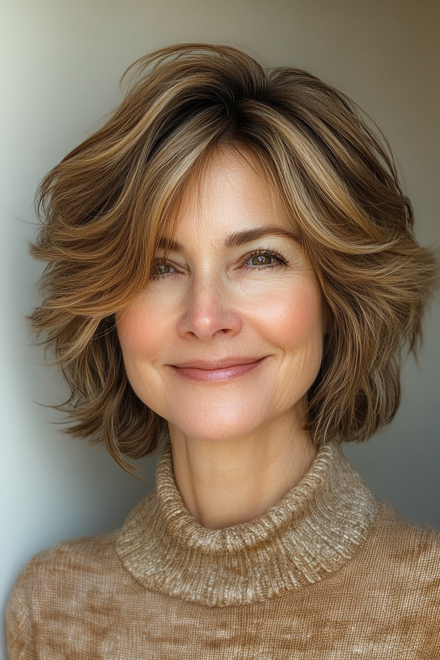 10. Golden Brown Volumenstapel (kurze Haarschnitte für Frauen über 50) - Kurzstapelte Haarschnitte für Frauen über 50