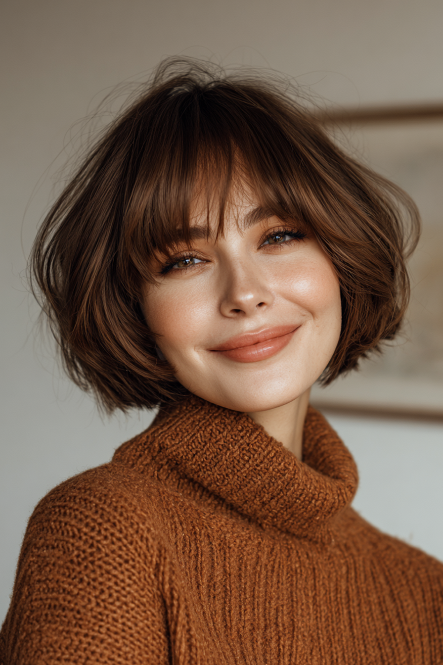 10. Layered Chocolate Espresso Bob (kurze Bob -Haarschnitte) - kurze Bob -Haarschnitte