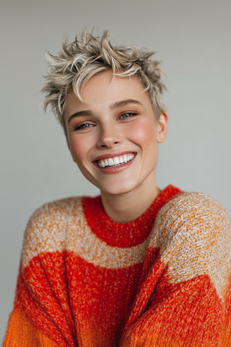 10. Layered Pixie mit gefrosteten Spitzen (Frisuren der 80er Jahre für Frauen) - 80er Jahre Frisuren für Frauen