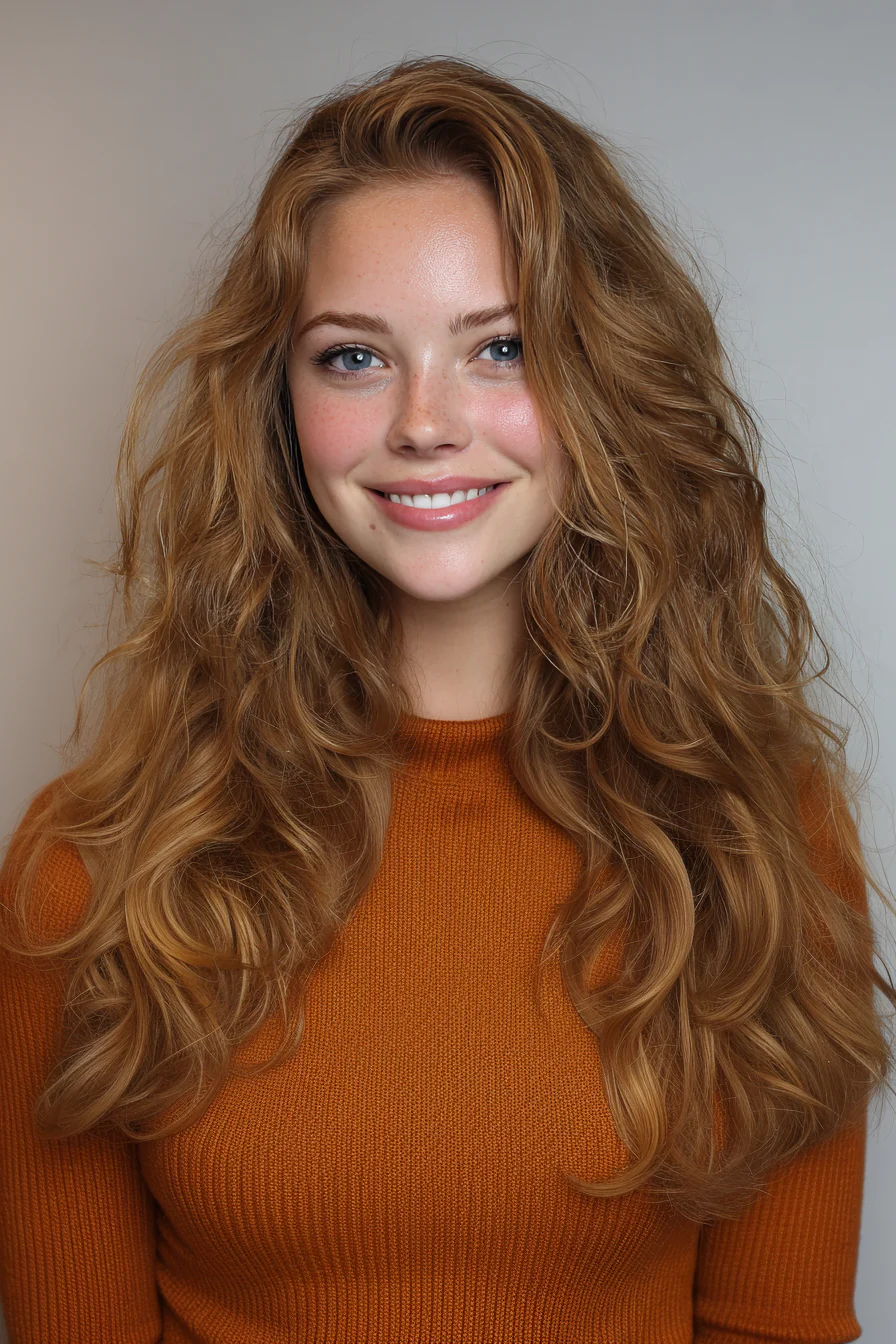 10. Hellbrauner lockiger Schmetterlingsschnitt (lange lockige Haarschnitte) – Lange lockige Haarschnitte