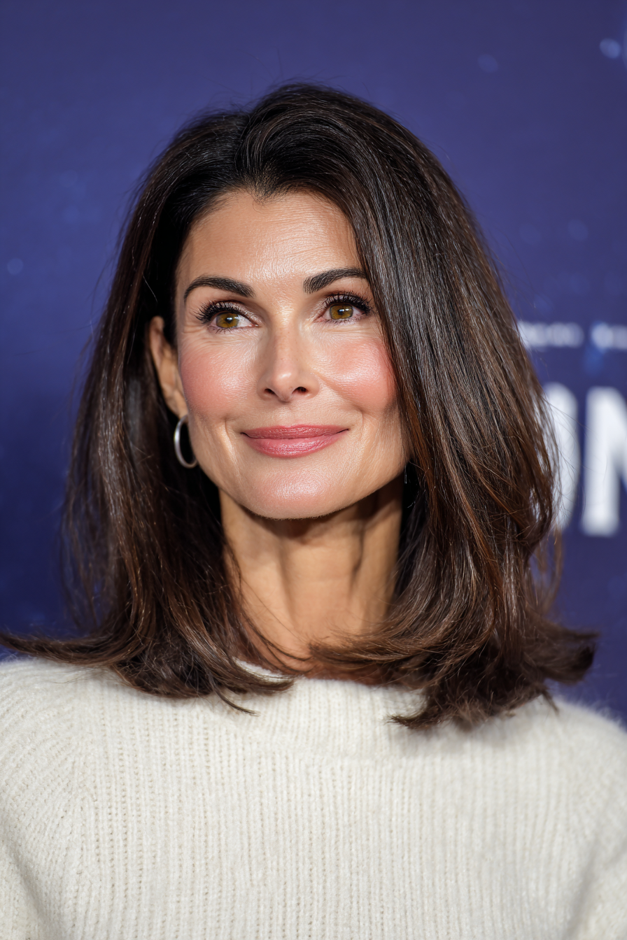 10. Mittellänge Schichten mit Espresso -Glanz (moderne Frisuren für Frau über 40) - moderne Frisuren für Frau über 40