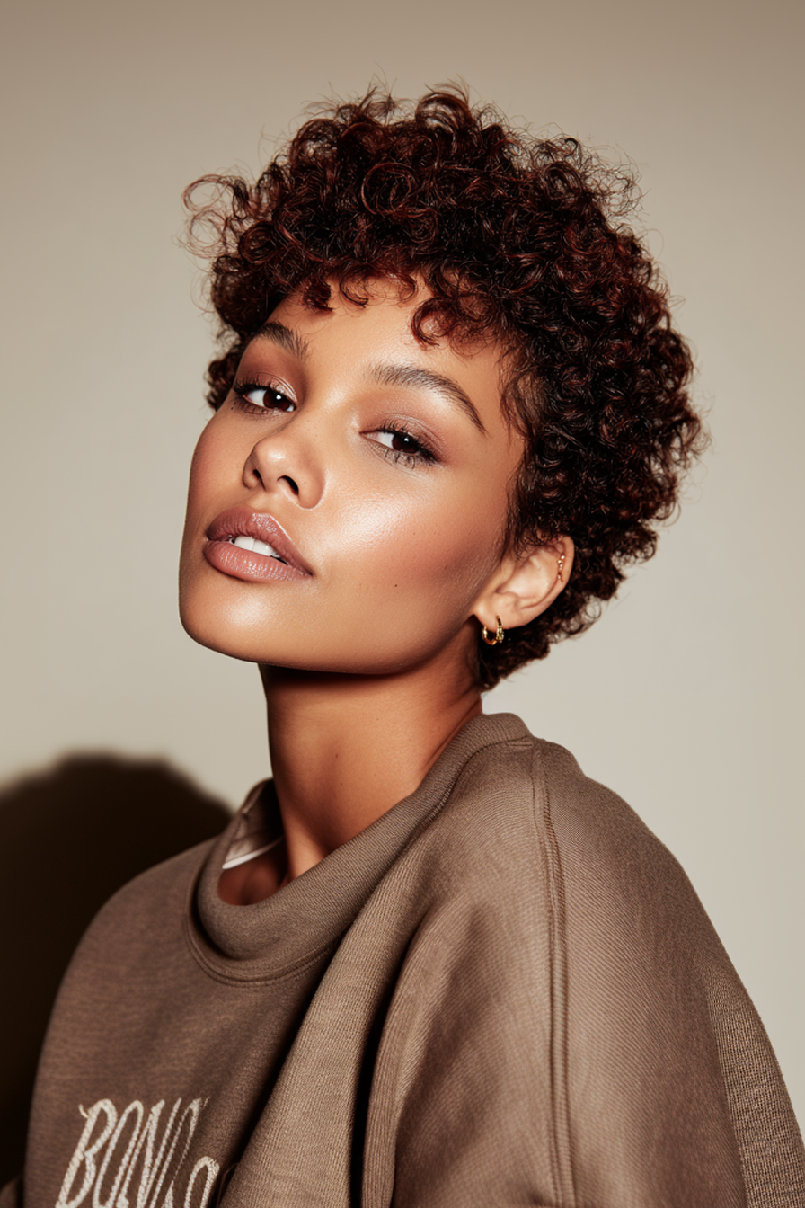 10. Mulberry Textured TWA (kurze lockige Haarschnitte für Frauen) - kurze lockige Haarschnitte für Frauen