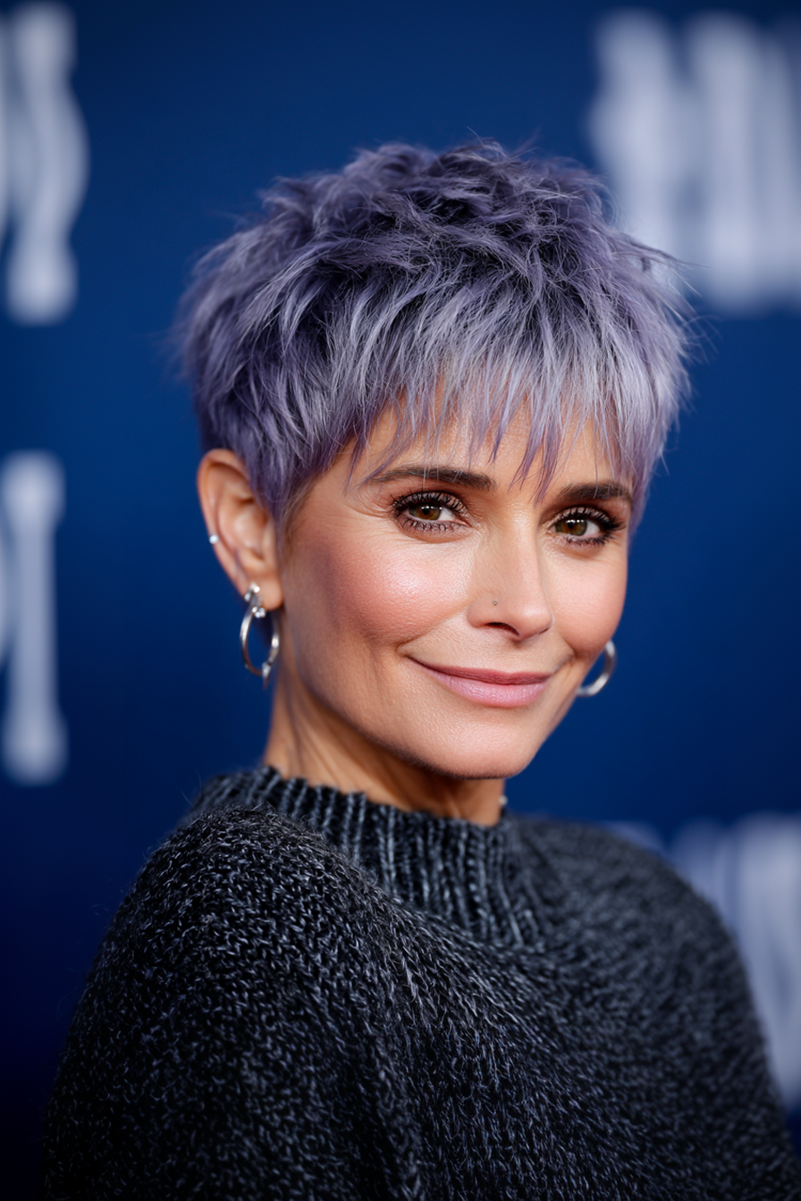 10. Smokey Lavendel Shag Pixie (Pixie -Frisuren für Frauen über 40) - Pixie -Frisuren für Frauen über 40