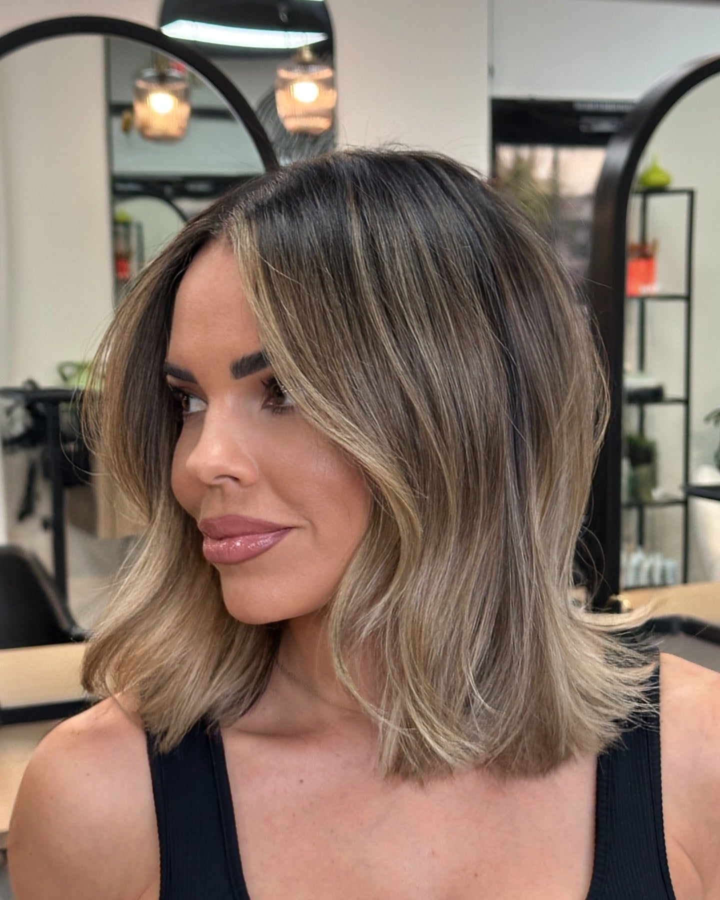 10. Soft Ombre Lob mit Wurzeltiefe (hüpftes Bobhaar)