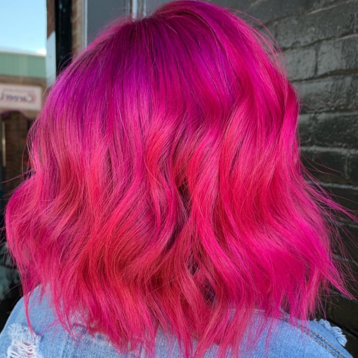 10. Strukturierter rosa Bob (Pink -Pink Haarfarbe)