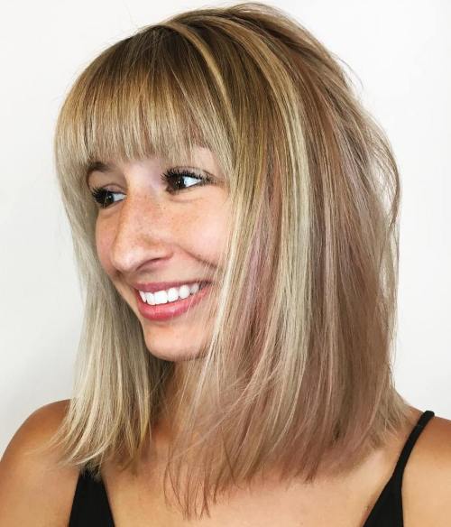 One-Length-Bob mit Pony für feines Haar