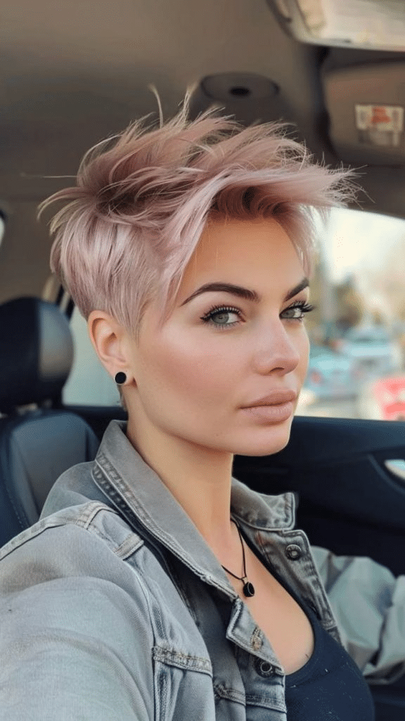 11. Altrosa Pixie mit gefiederten Schichten