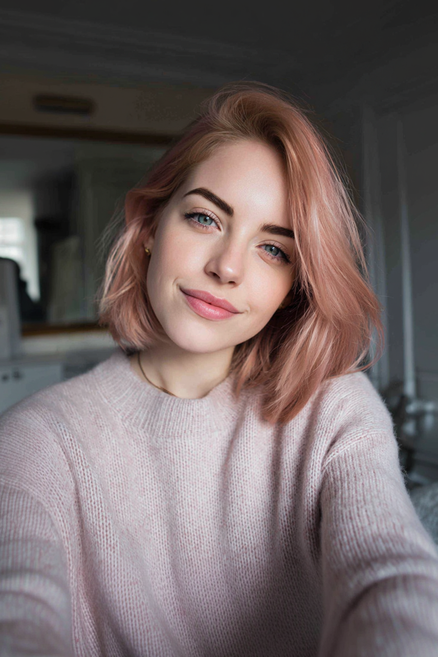 11. Abgled Bob mit Roségold -Glanz (kinnlange Frisuren) - Frisuren der Kinnlänge