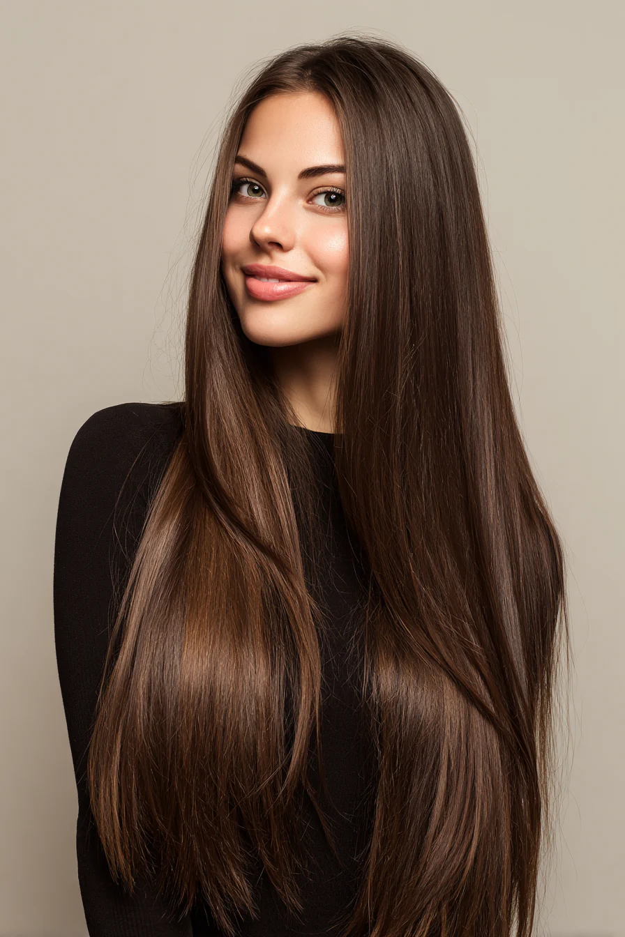 11. Espresso Long Minimal Cut (Gerade Grunge-Frisuren) – Gerade Grunge-Frisuren