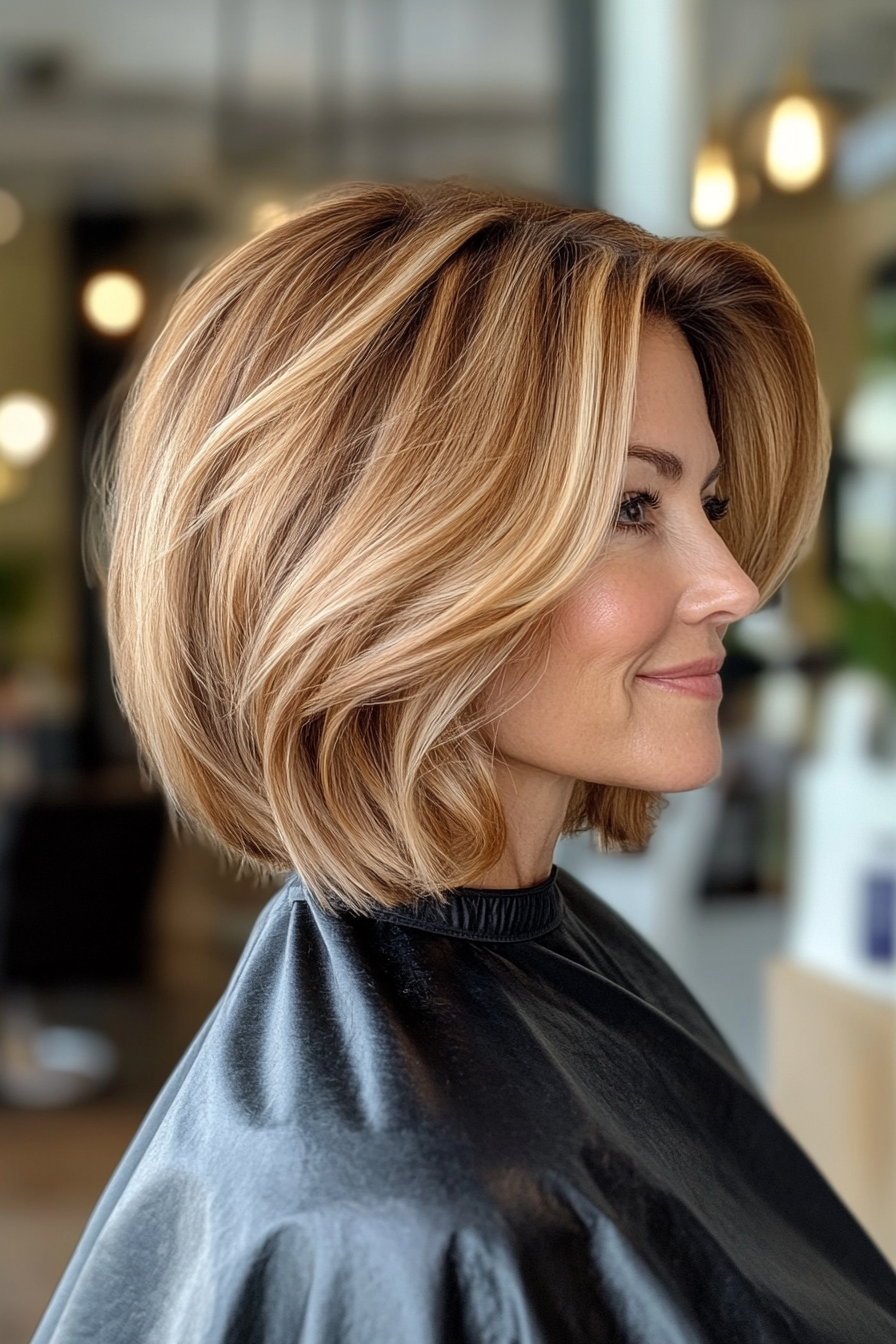 11. Golden Blonde gerundeter Bob (neue Frisuren für Frauen über 50) - Neue Frisuren für Frauen über 50