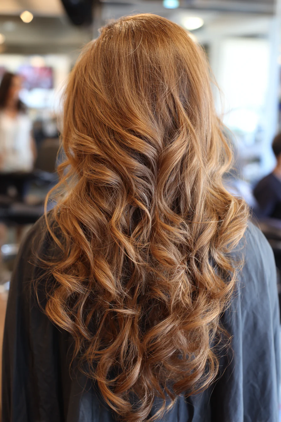 11. Goldene kastanienbraune weiche Locken (Boho-Frisuren) – Boho-Frisuren