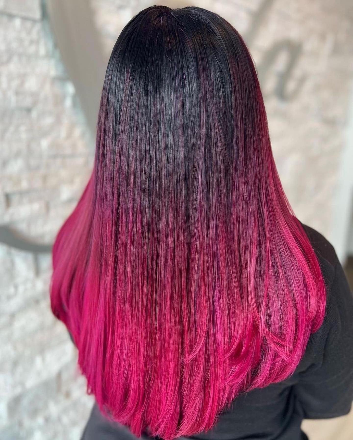 11. Mitternacht bis Pink Ombre Sleek Cut (Pinkfarbe Farbe)