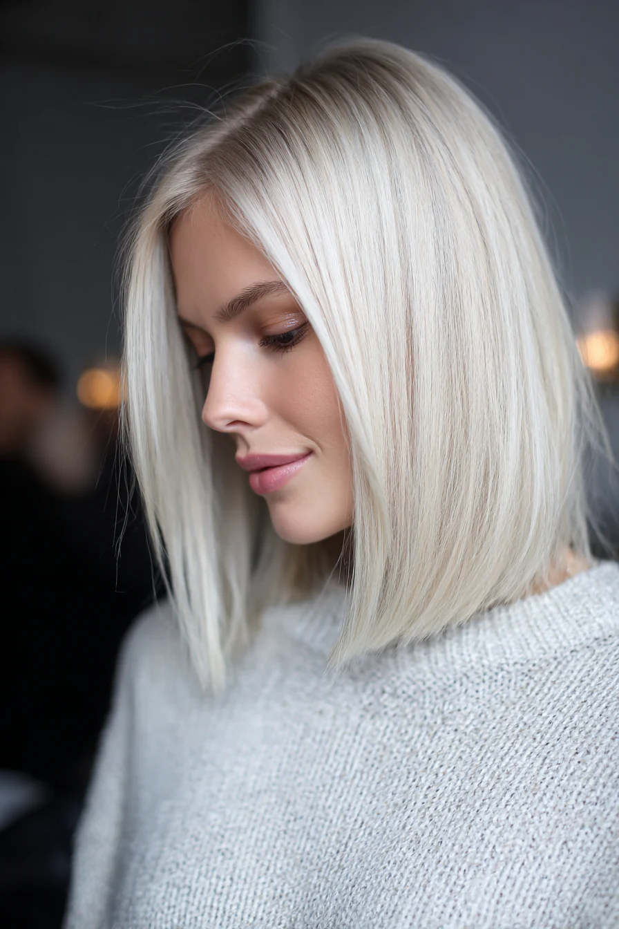 11. Precision Lob in Platinblond (Lange Bob-Frisuren) – Lange Bob-Frisuren