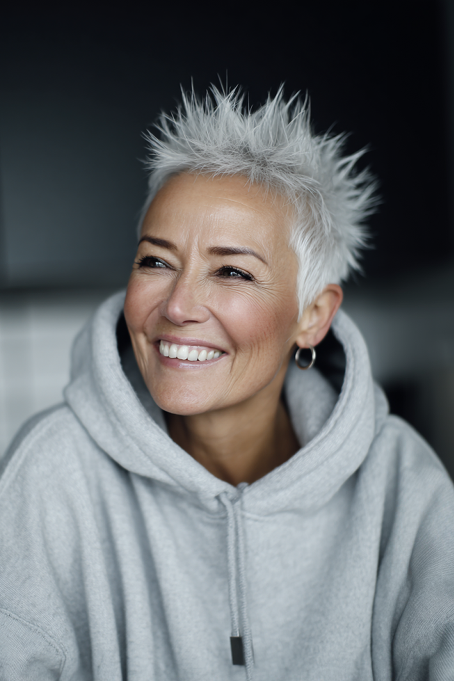 11. Schneeernte mit weichen Spikes (Hochzeitsfrisuren für Frauen über 60) - Hochzeitsfrisuren für Frauen über 60