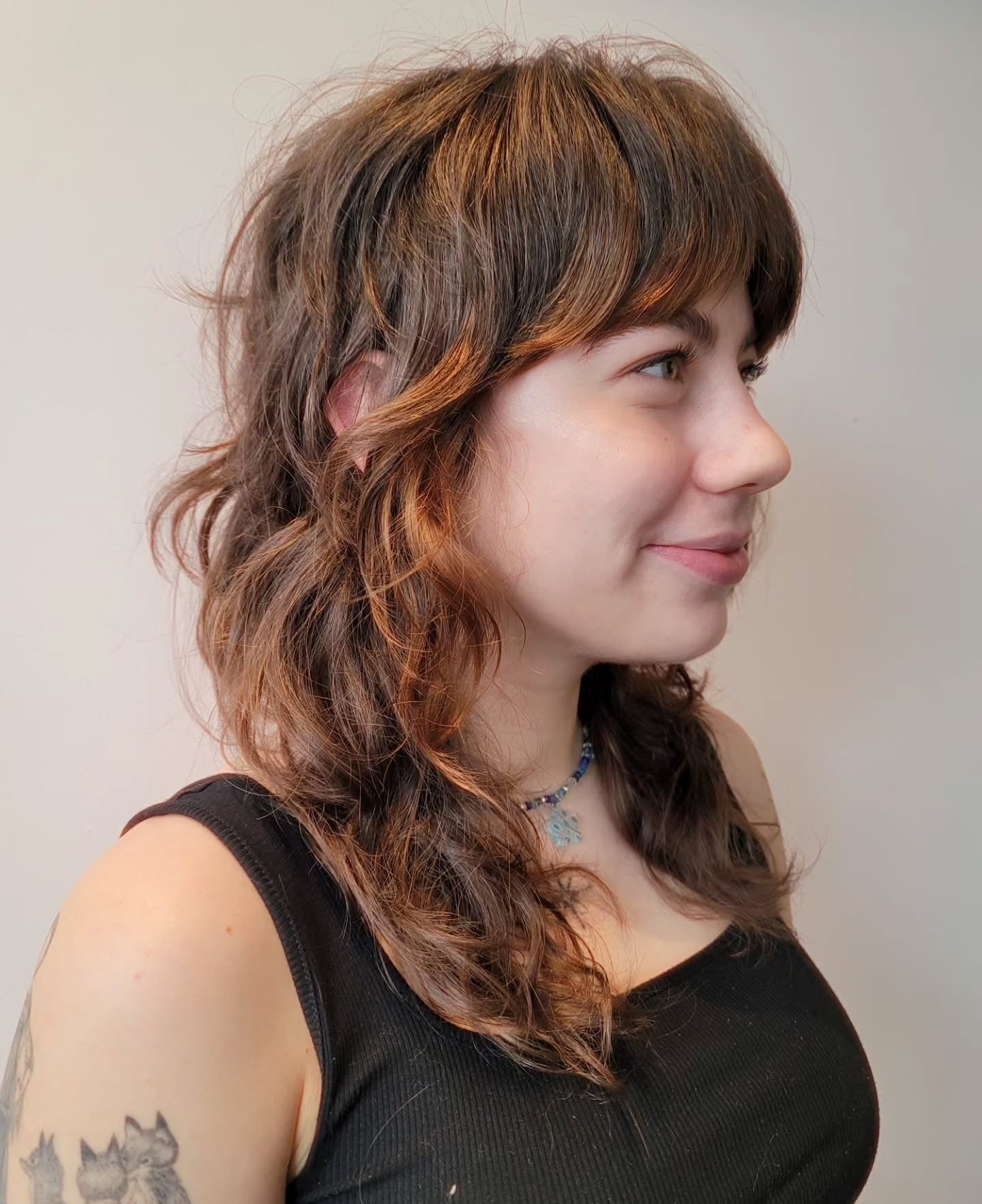 11. Weicher kupferbrauner Shag mit zerzauertes Textur (mittelschichtter Shag)