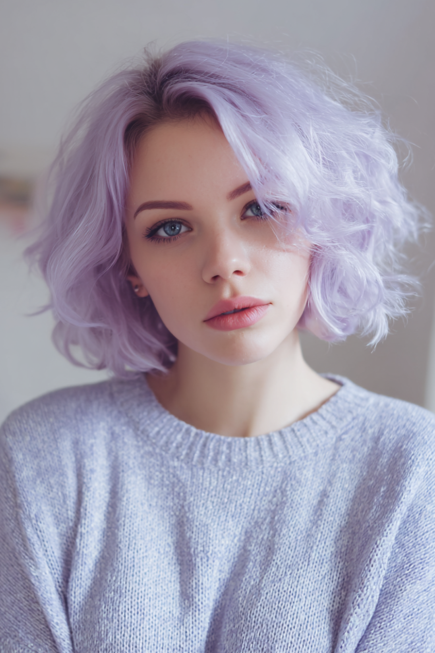11. Soft Pastell Lilac Bob (kurze Bob -Haarschnitte) - kurze Bob -Haarschnitte