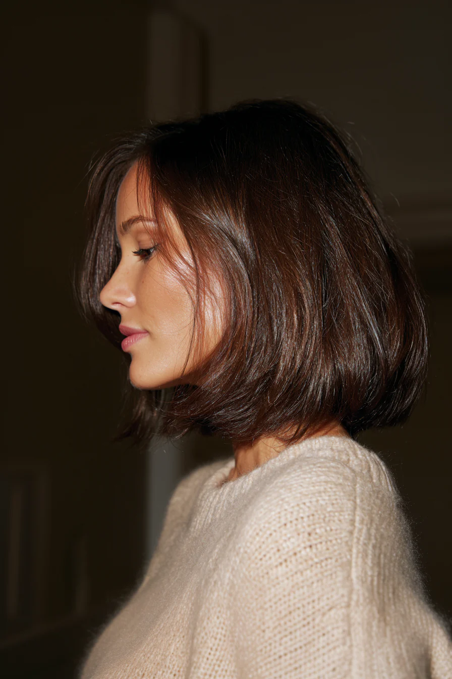 11. Strukturierter langer Bob mit tief geröstetem Brunette (Haarschnitte für dickes Haar) – Haarschnitte für dickes Haar