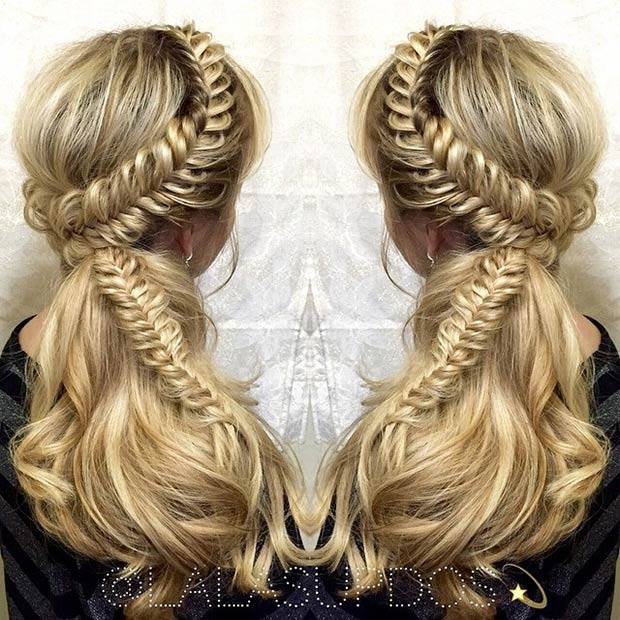 23 atemberaubende Hälfte nach oben, halb unten Frisuren Instagram / lalasupdos