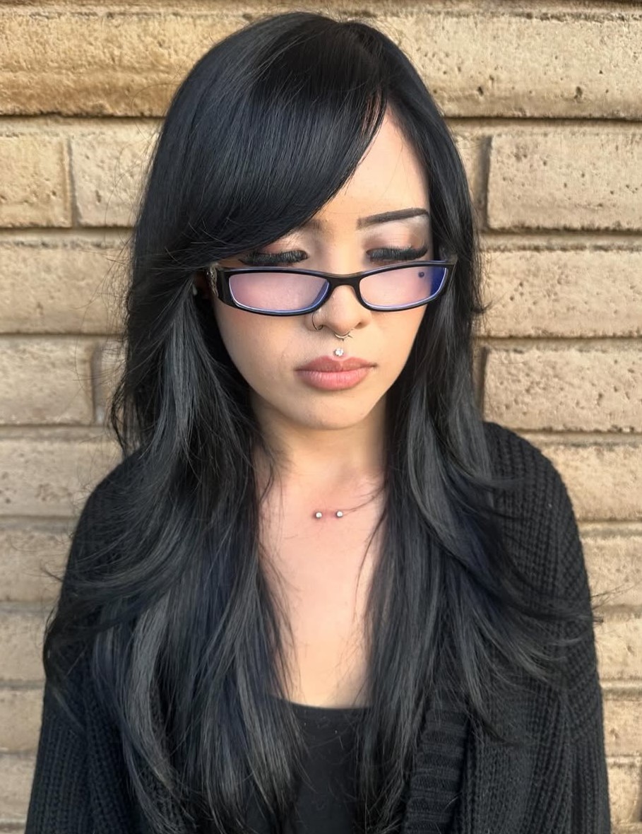 2000er Jahre lang Frauenfrisur