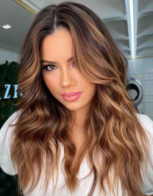 Helle kastanienbraune Highlights