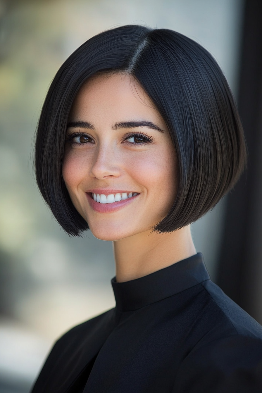 12. Blunt Cut Bob in weicher Schwarz (Frisuren für kurze Haare) - Frisuren für kurze Haare