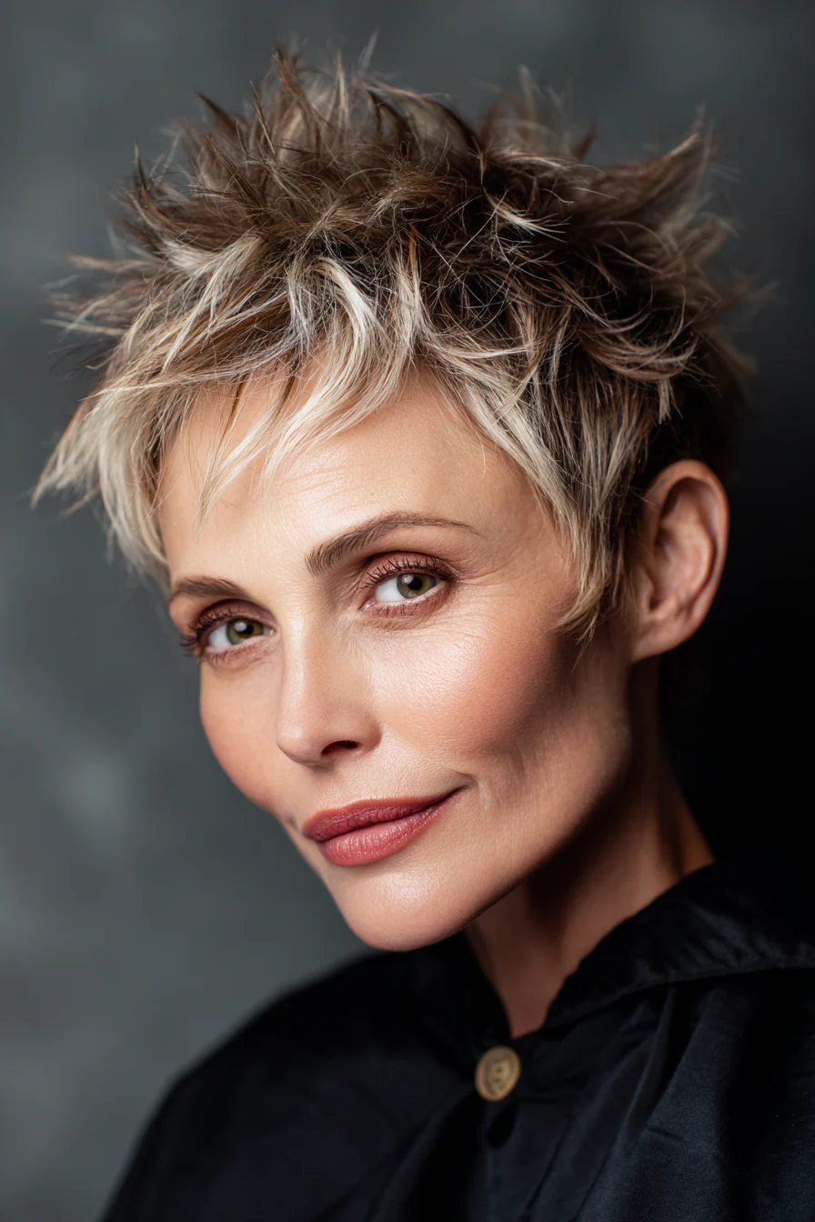 12. Frosted Cinnamon Spiked Pixie (Pixie-Frisuren für Frauen über 40) – Pixie-Frisuren für Frauen über 40