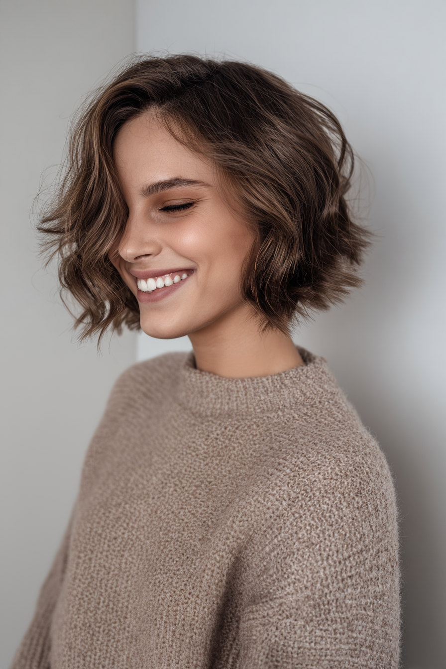 12. Bob in Smoky Quarz (kinnlänge texturierte Haarschnitte) - Kinnlänge strukturierte Haarschnitte