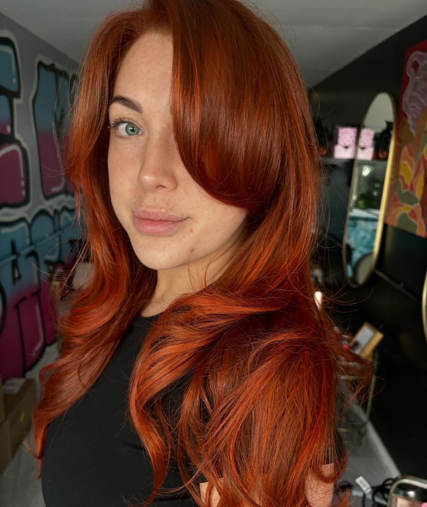 12. Lang gefiederte Schichten in tiefem Kupferrot (Ingwer Haarfarbe)