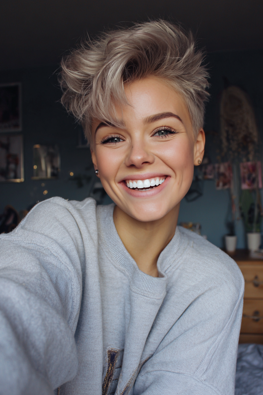 12. Pilzblonde Pixie Crop (Pixie Frisuren) - Pixie -Frisuren