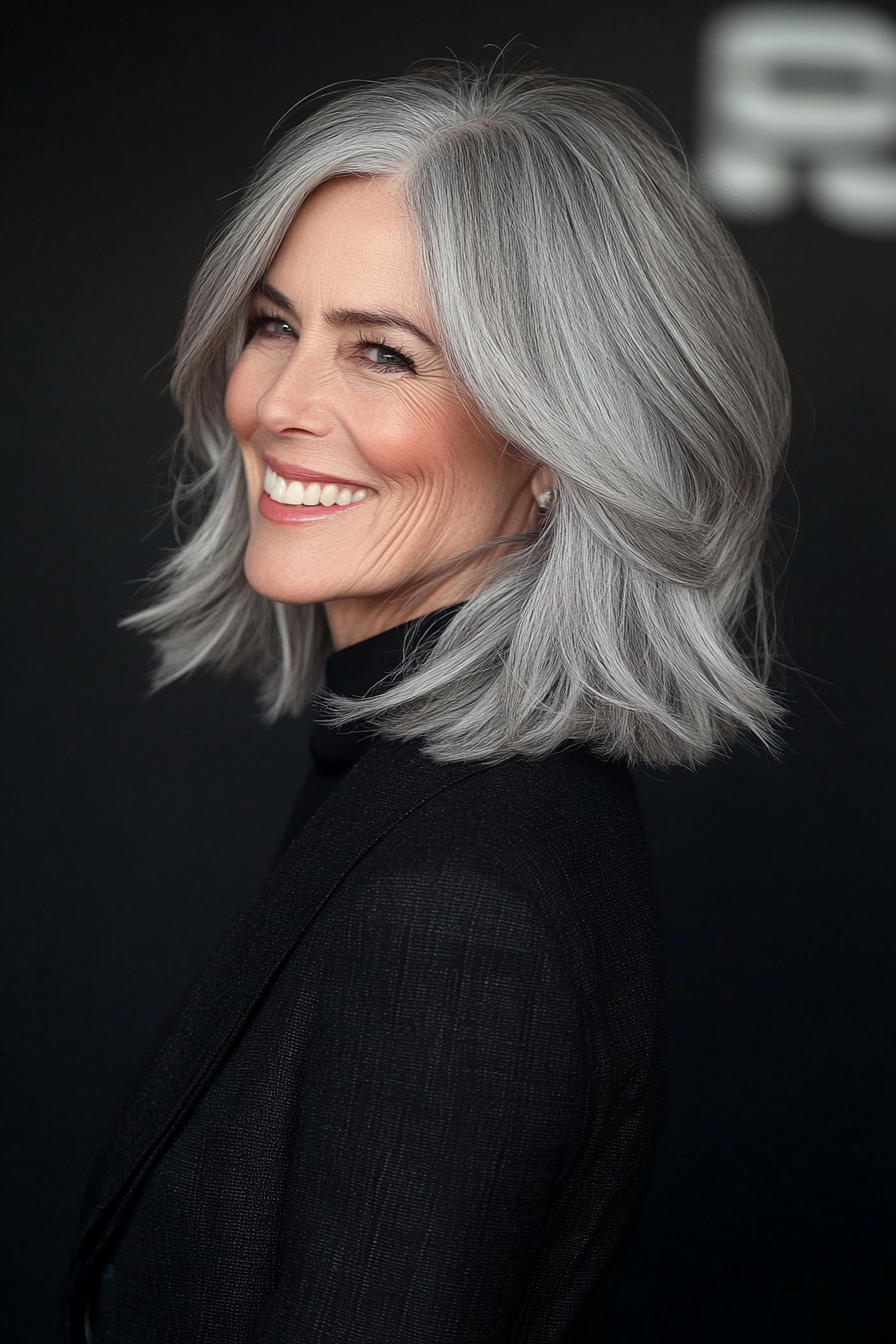 12. Natural Grey Inverted Stapeled Cut (gestapelte Haarschnitte für ältere Frauen) - Stapelte Haarschnitte für ältere Frauen