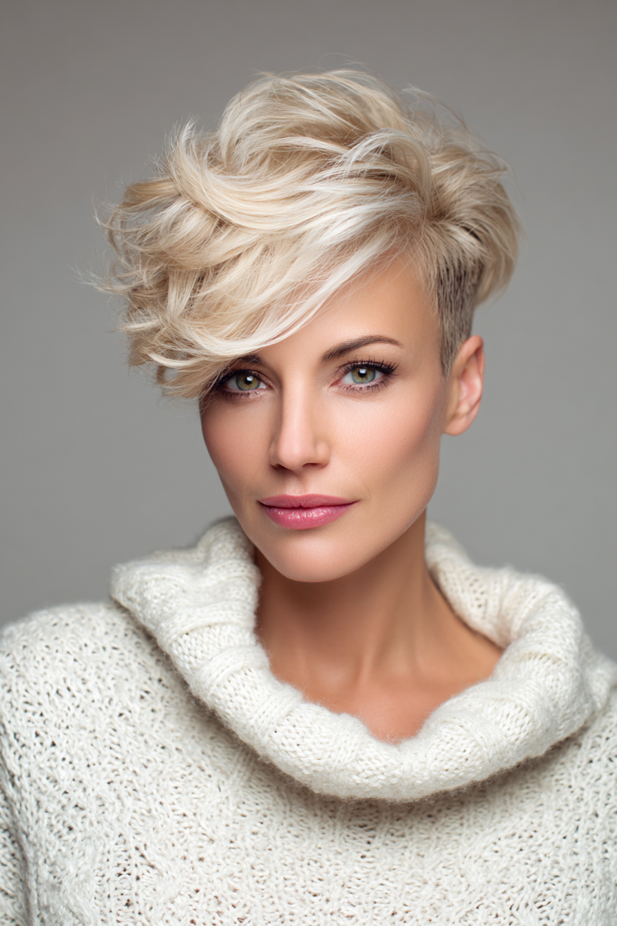 12. Perlblondes Volumenpixie (Pixie -Frisuren für Frauen über 40) - Pixie -Frisuren für Frauen über 40