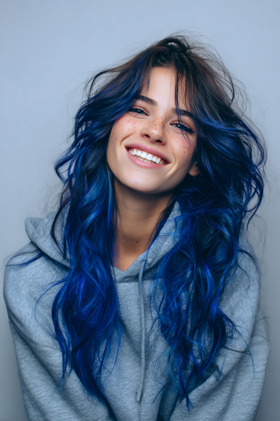 12. Rockerwellen mit Mitternachtsblau (80er Jahre Frisuren für Frauen) - 80er Jahre Frisuren für Frauen