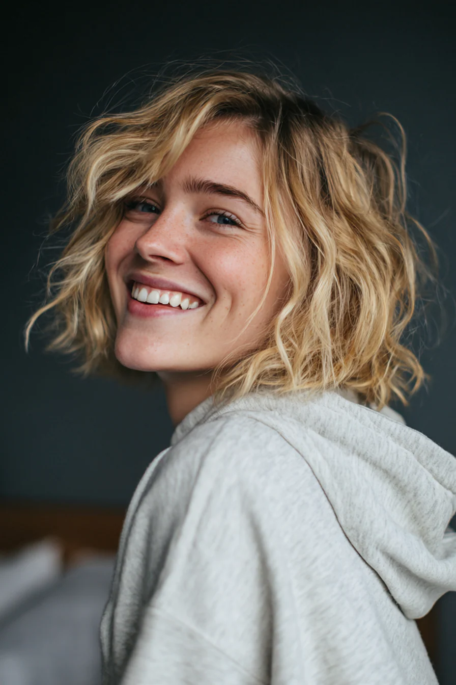 12. Kurzer gewellter blonder Bob (kurze blonde Frisuren) – Kurze blonde Frisuren