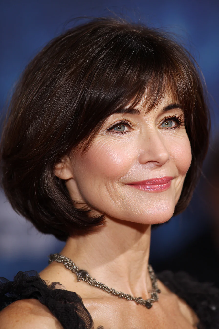 12. Glatter A-Linien-Bob in Braun-Schwarz (Bob-Frisuren für ältere Frauen) – Bob-Frisuren für ältere Frauen