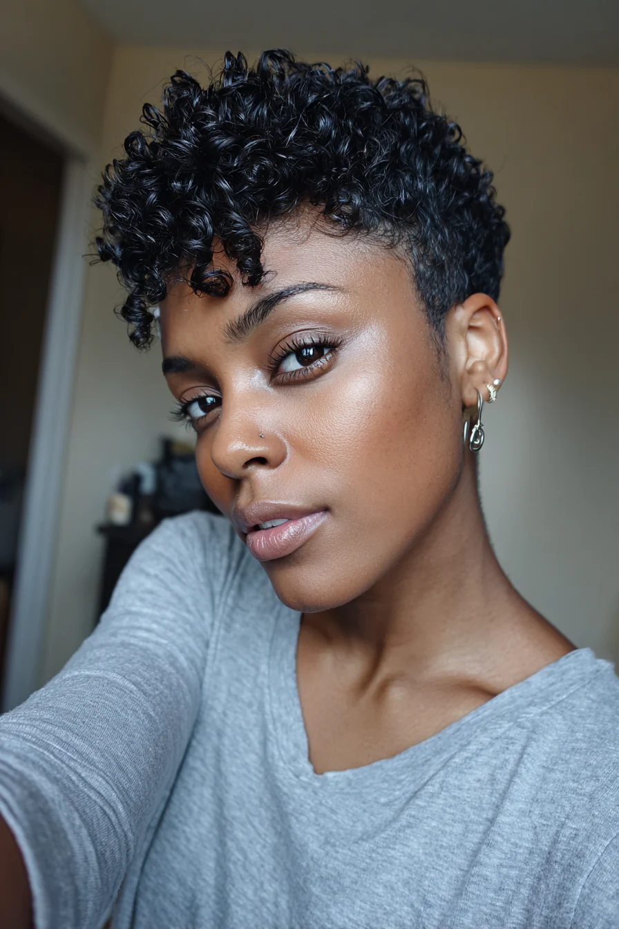12. Sponge Curl Pixie in Ebony Black (Kurzfrisuren für schwarze Frauen) – Kurze Frisuren für schwarze Frauen