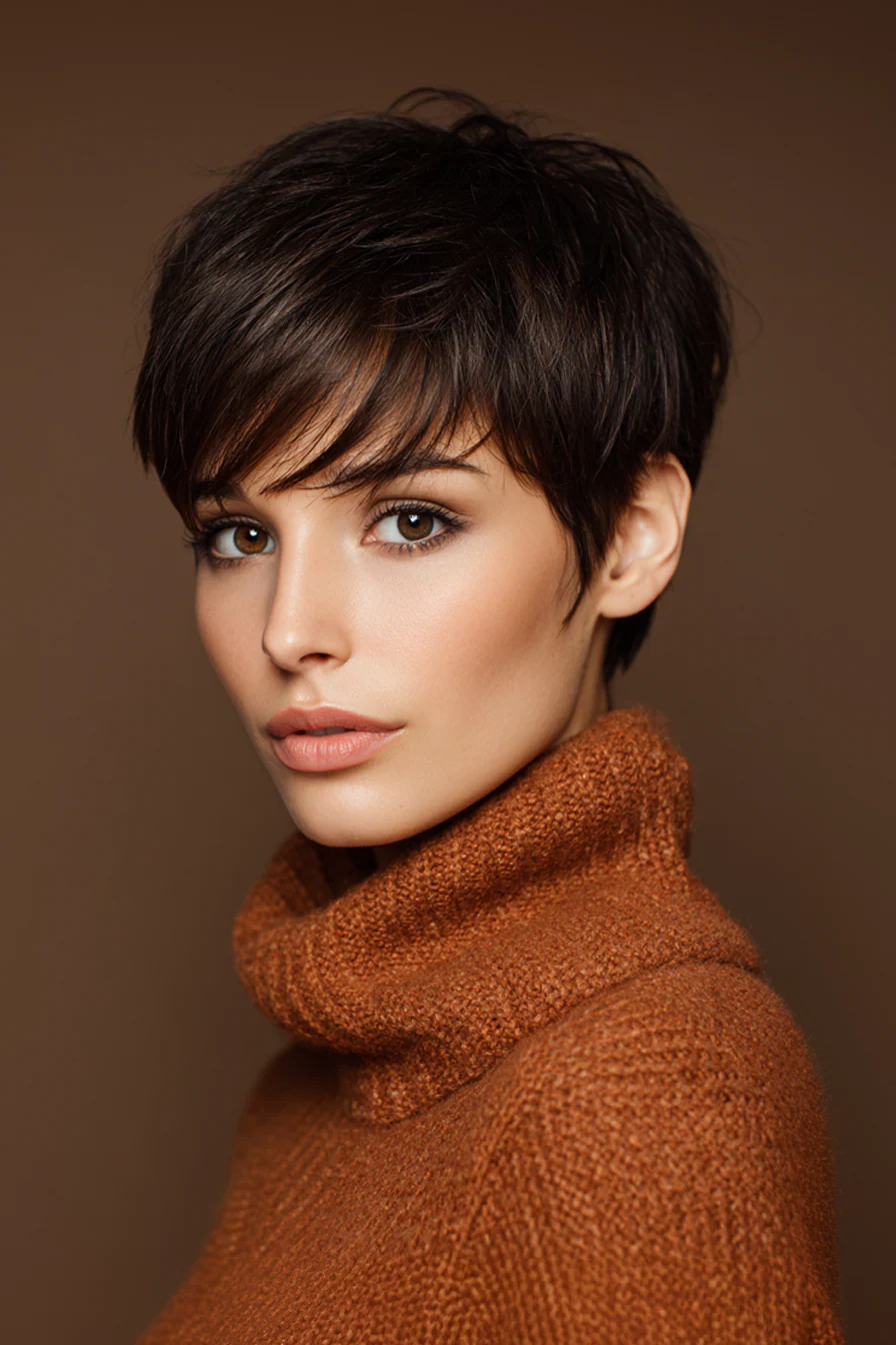 12. Tapered Pixie mit tiefem Espresso-Glanz (kurze formelle Frisuren) – Kurze formelle Frisuren