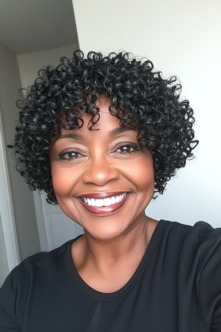 12. Tight Curl Pixie in Charcoal Black (Pixie-Haarschnitte für schwarze Frauen über 60) – Pixie-Haarschnitte für schwarze Frauen über 60