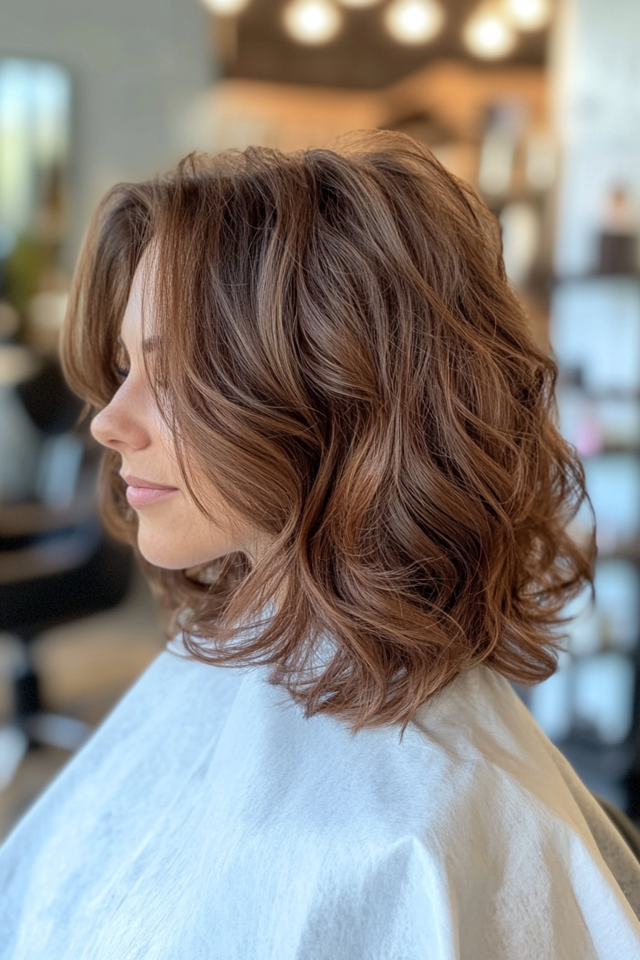 12. Locke mit Walnussbraun (Boho -Haarschnitte) - Boho -Haarschnitte