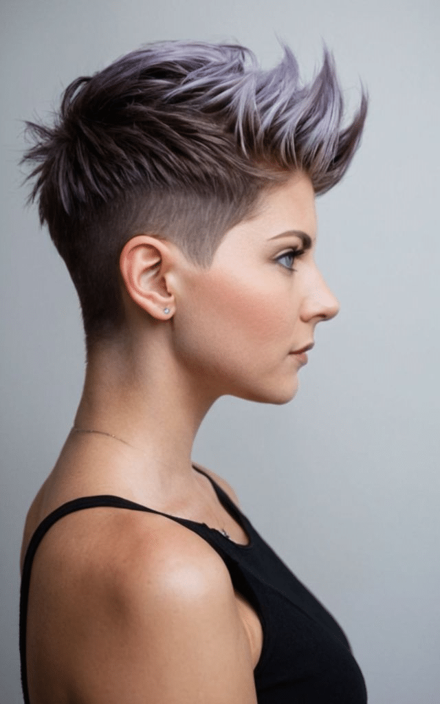 13. Spiky Lavender Pixie mit Undercut