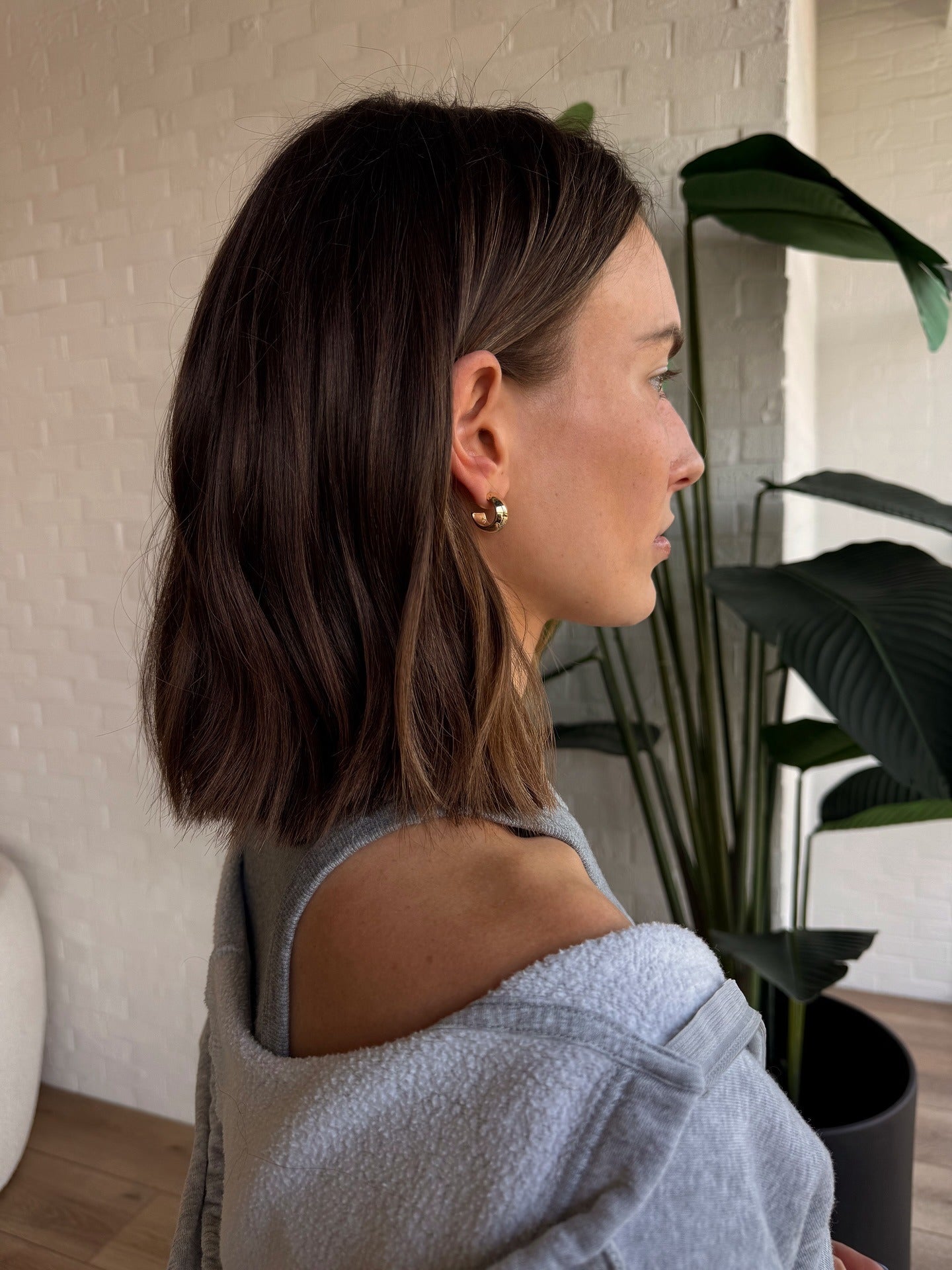 13. Stumpfe Lob mit nahtloser Textur in neutraler Braun (kurze Frisuren)