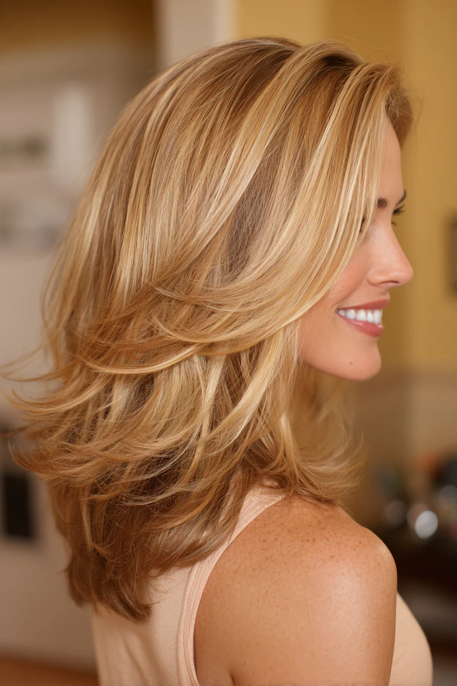 13. Hüpfender Blowout in sonnengeküsstem Blond (Brautjungfernfrisuren) – Brautjungfernfrisuren