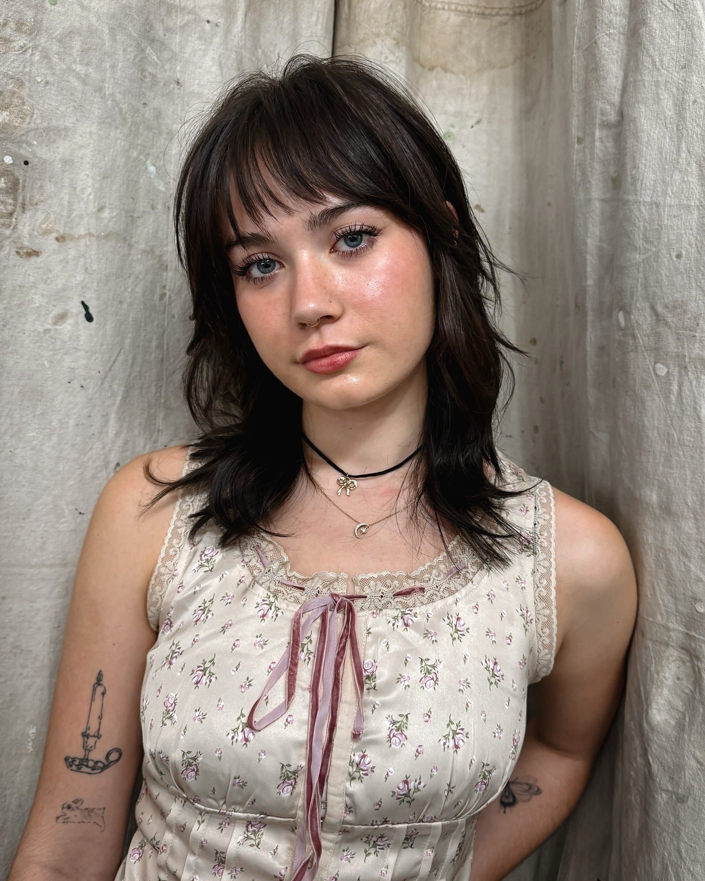 13. Klassischer Espresso -Shag mit wispy Pony (mittelschichtter Shag)