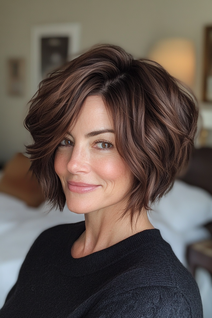 13. Kakao -unter -ousled -Bob (kurze Undercut -Frisuren für Frauen über 50) - kurze Unterschneidungsfrisuren für Frauen über 50