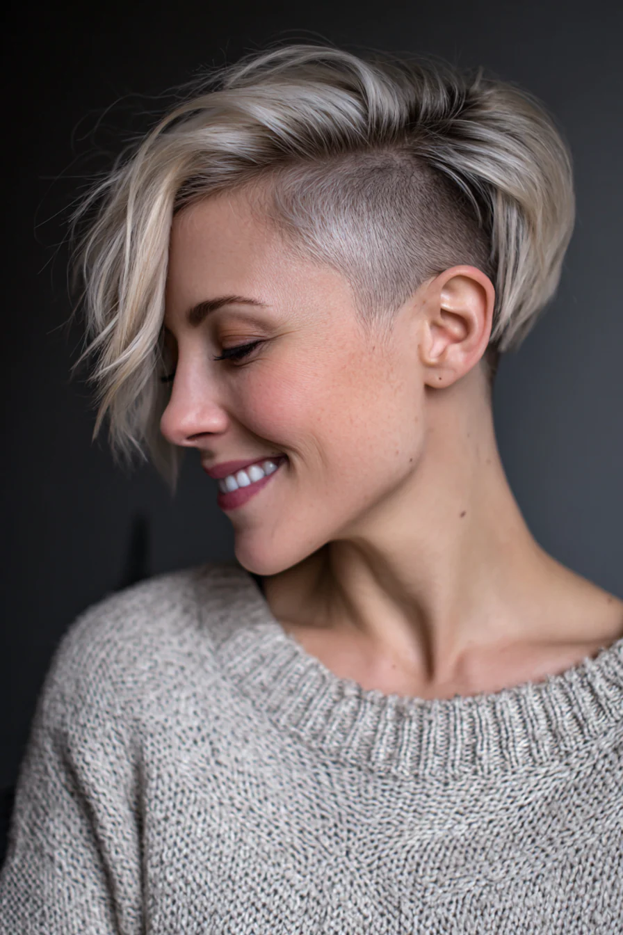 13. Kurzer blonder Schnitt mit Undercut-Detail (kurze blonde Frisuren) – Kurze blonde Frisuren